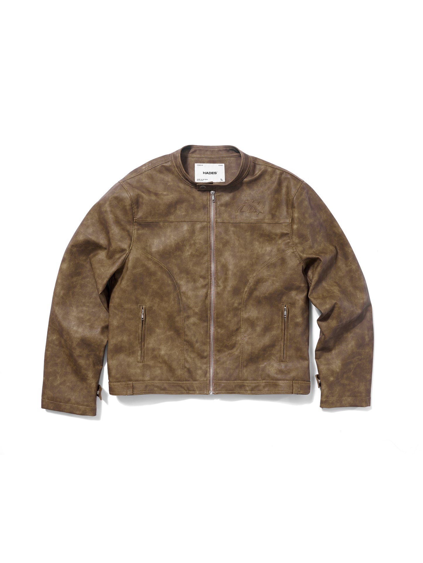 HADES BROWN WAX BIKER JACKET