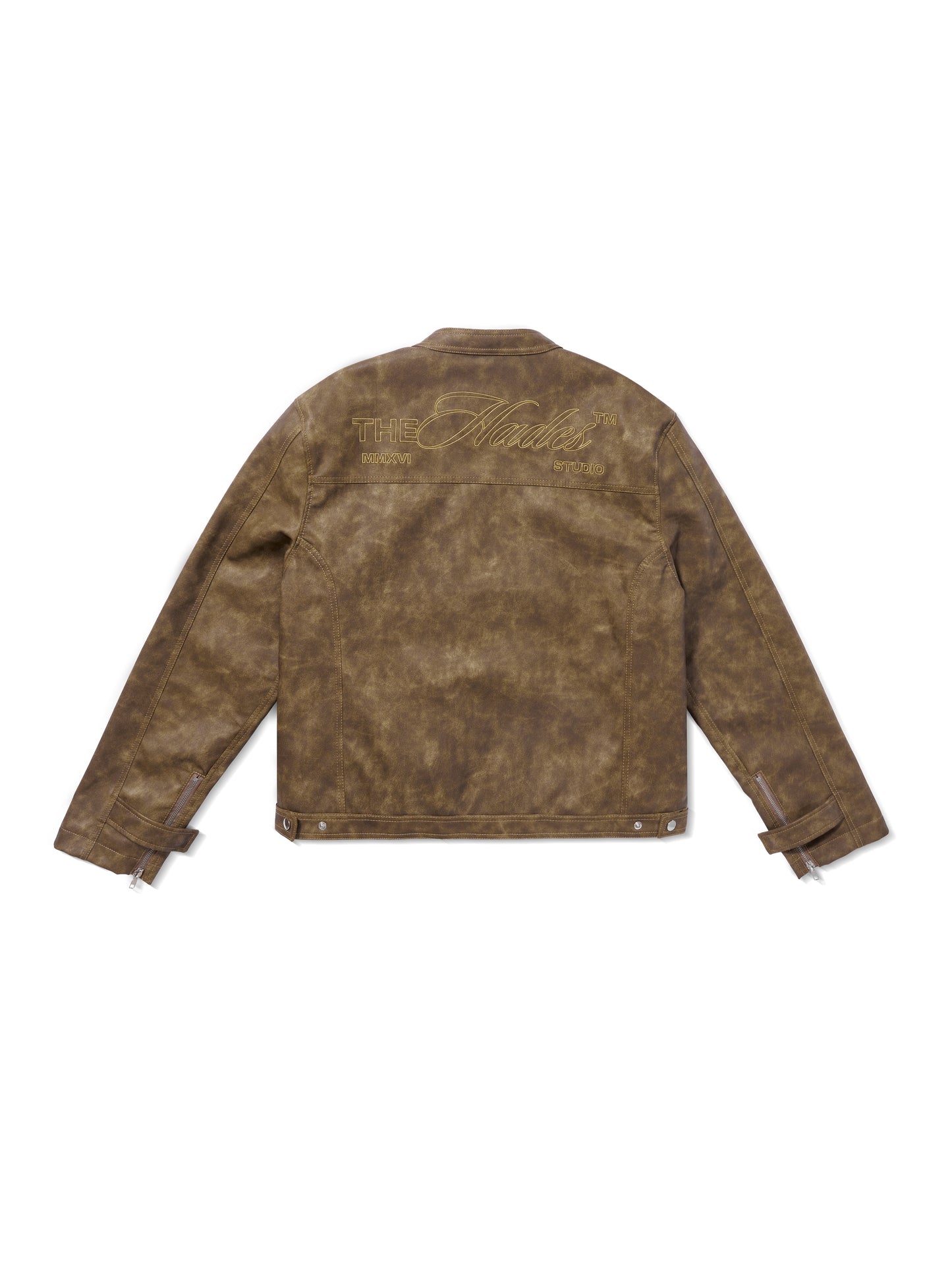 HADES BROWN WAX BIKER JACKET