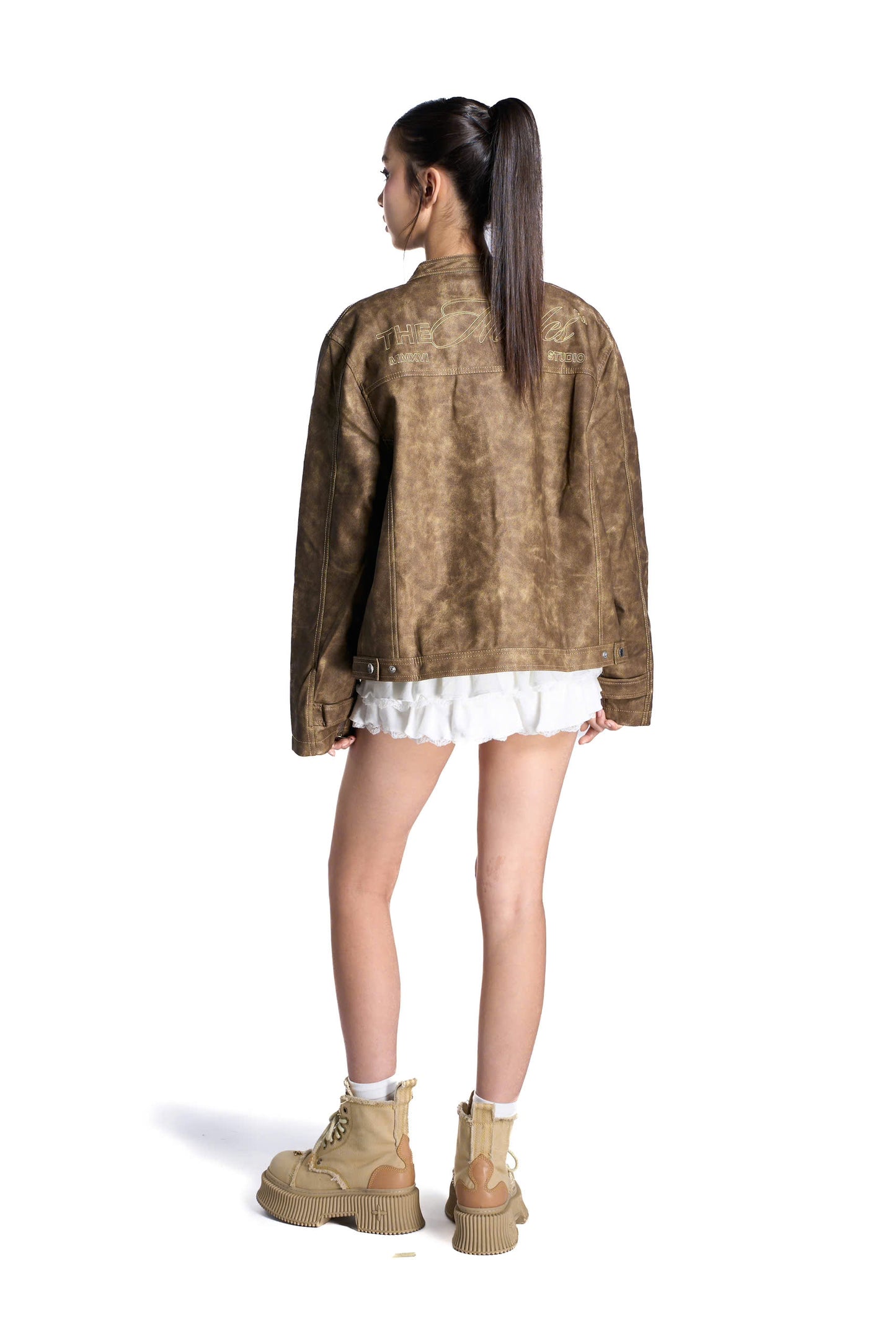 HADES BROWN WAX BIKER JACKET