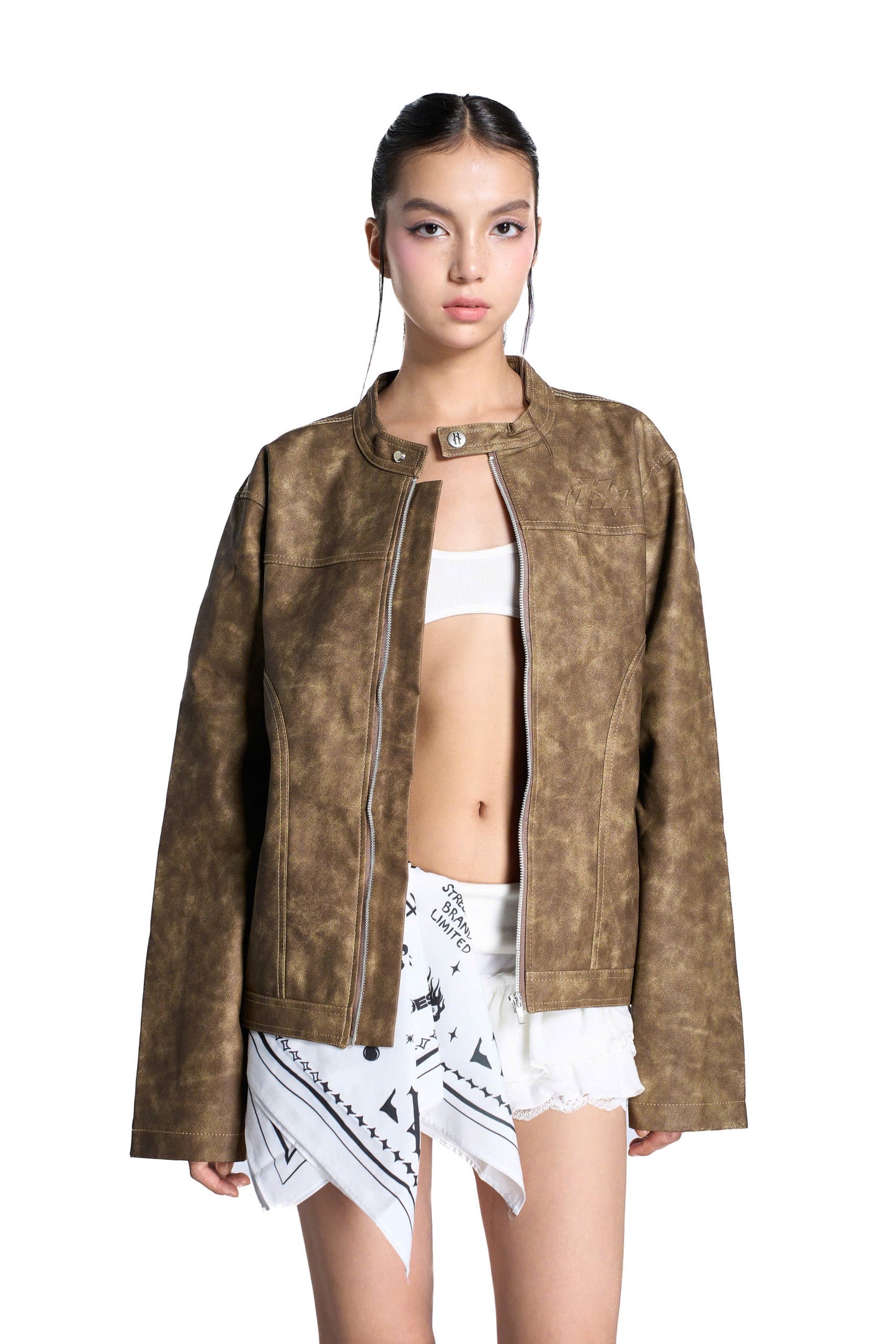 HADES BROWN WAX BIKER JACKET