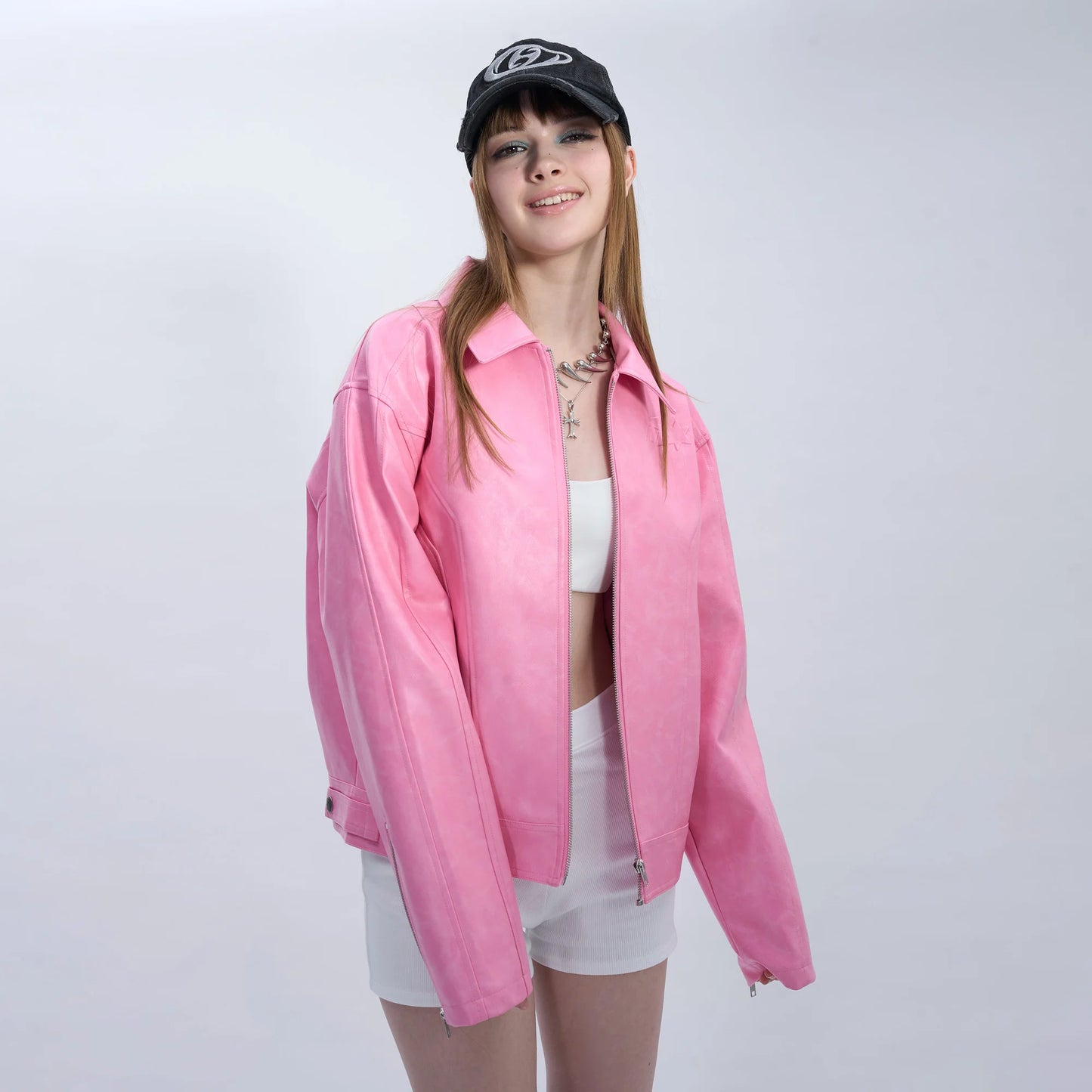 HADES PINKIE CREW LEATHER JACKET