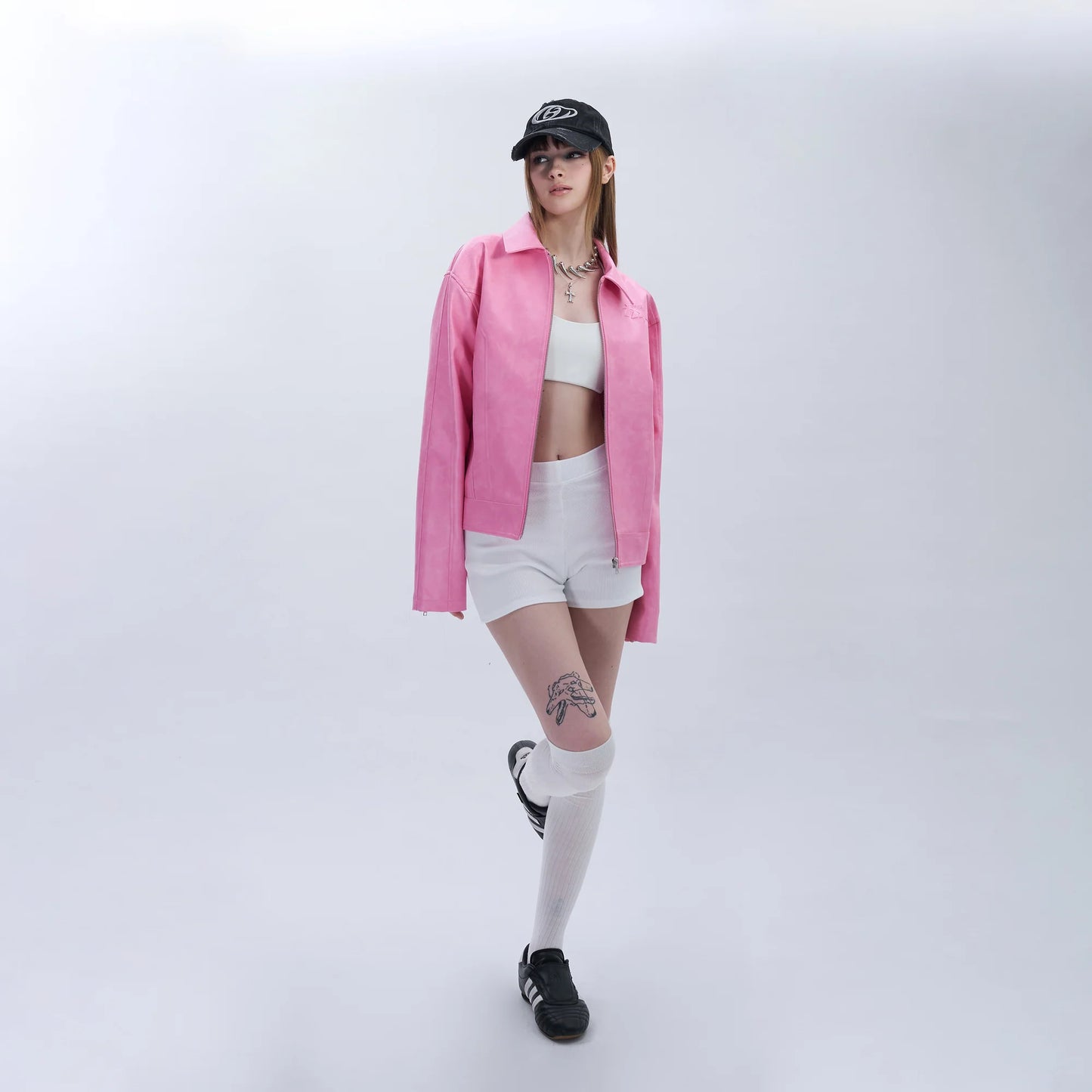 HADES PINKIE CREW LEATHER JACKET