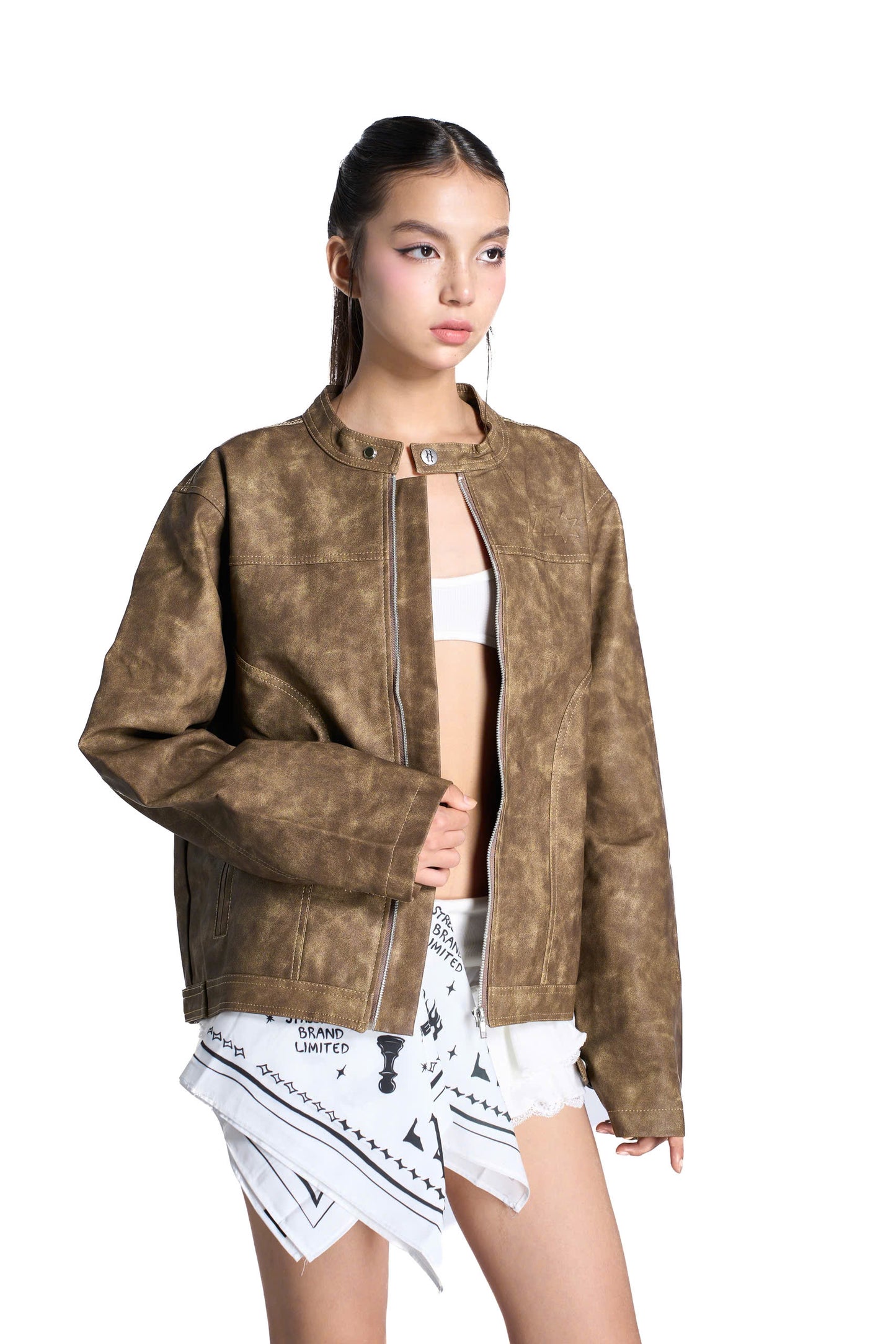 HADES BROWN WAX BIKER JACKET
