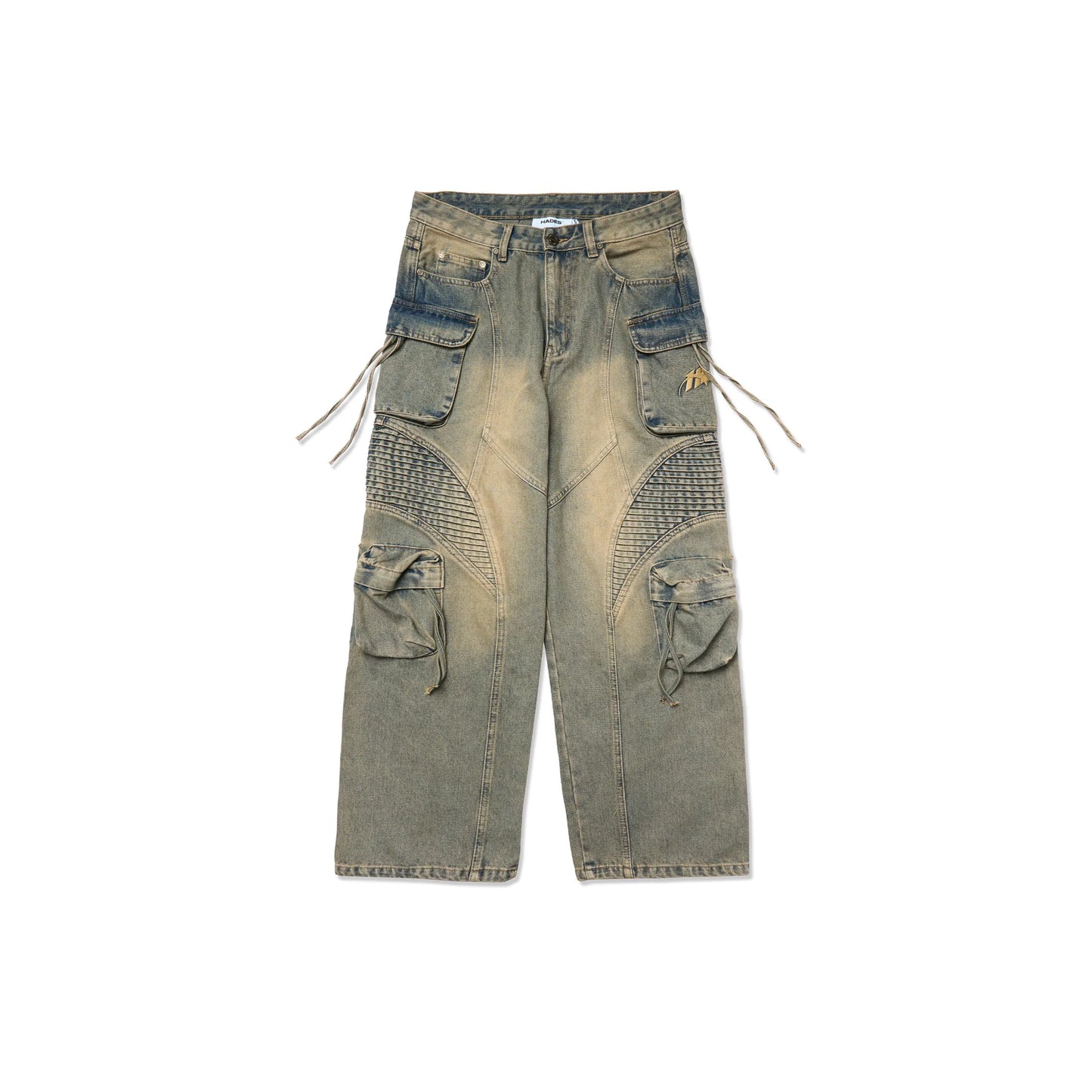 HADES WASH BAGGY DENIM TROUSERS - BLUE