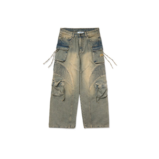 HADES WASH BAGGY DENIM TROUSERS - BLUE