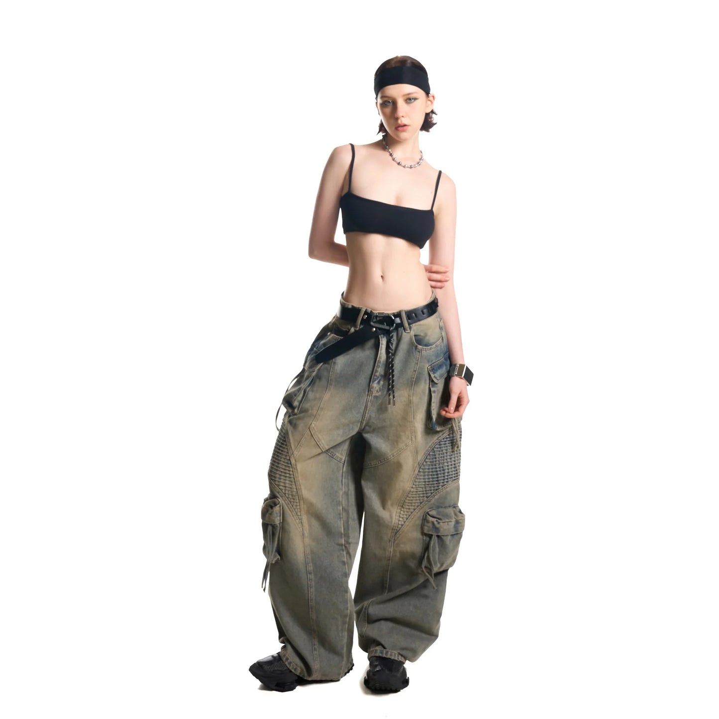 HADES WASH BAGGY DENIM TROUSERS - BLUE