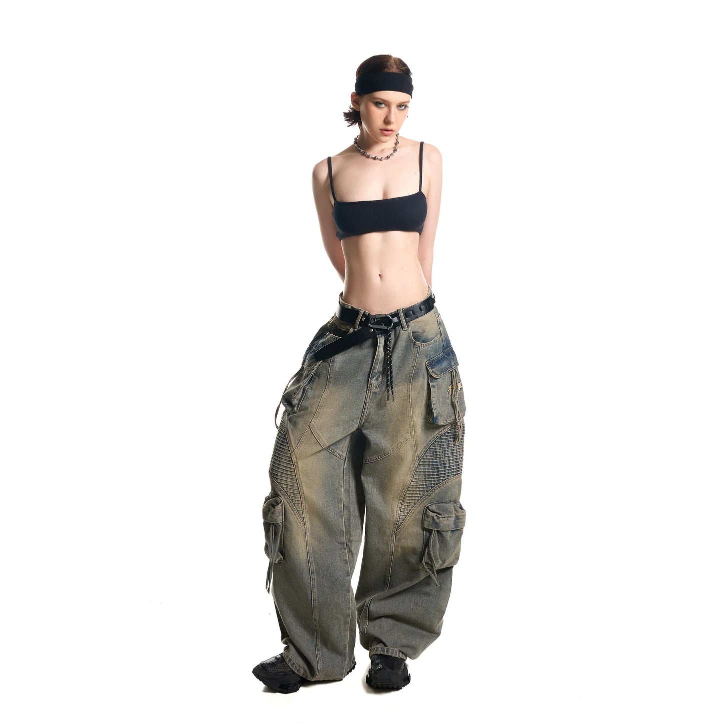 HADES WASH BAGGY DENIM TROUSERS - BLUE